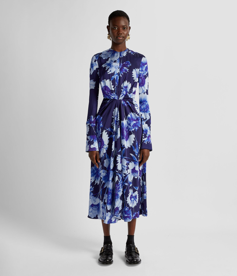Erdem LONG SLEEVE DRAPED MIDI DRESS outlook