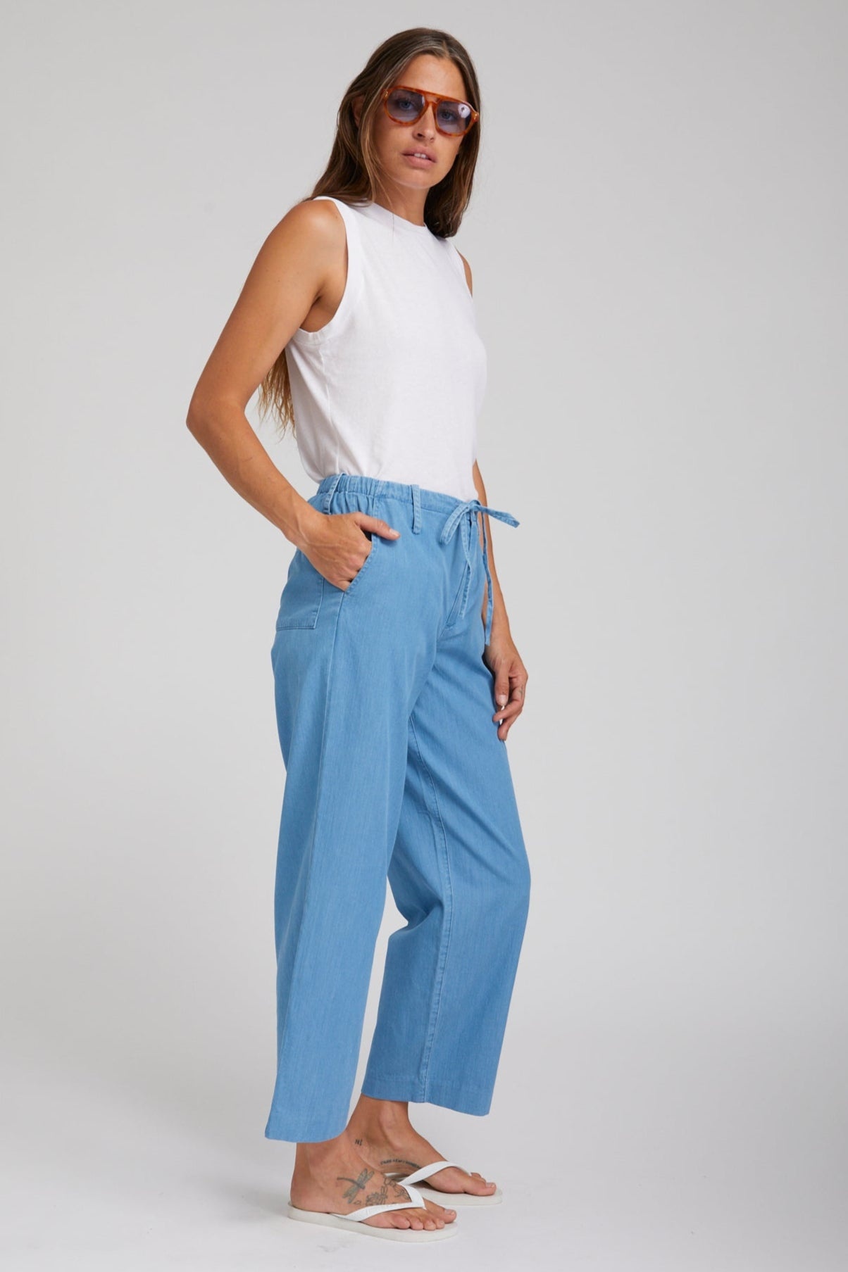DANIELLE CHAMBRAY AMALFI PANTS - 6