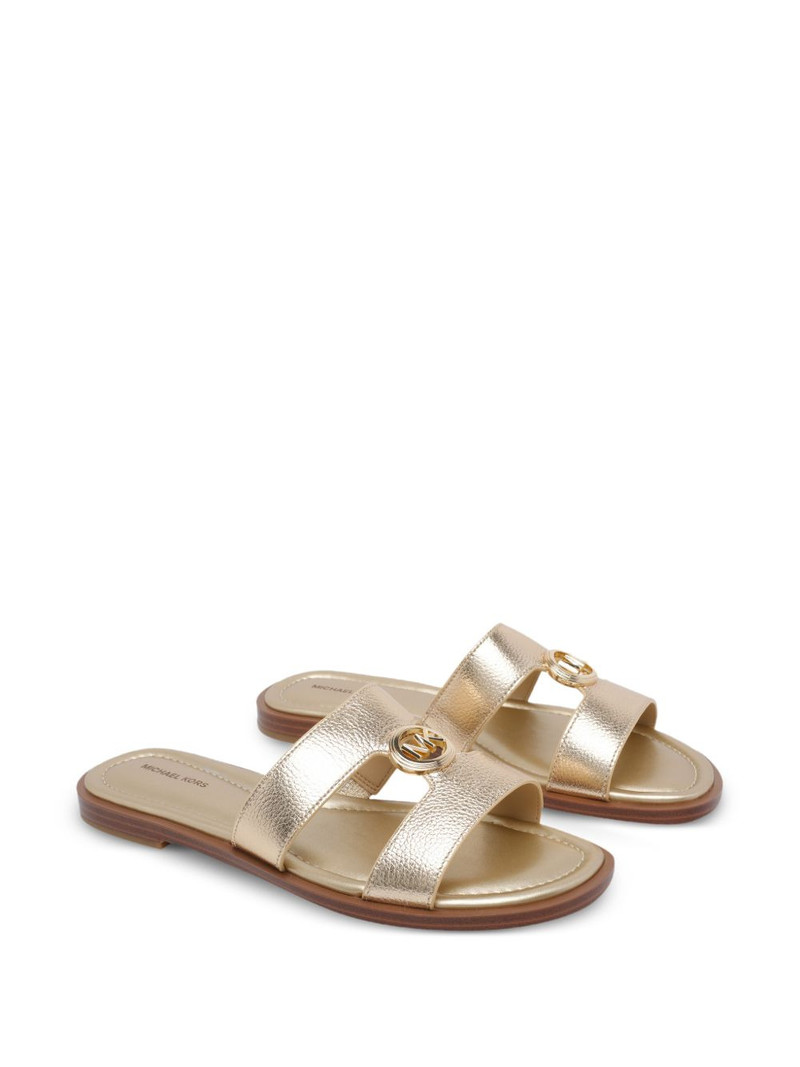 MICHAEL KORS Erin logo-plaque leather sandals outlook