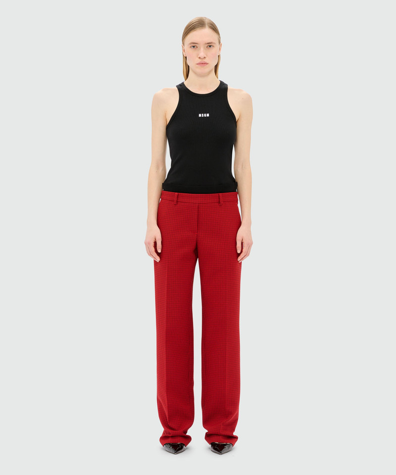 MSGM Red trousers with check pattern outlook
