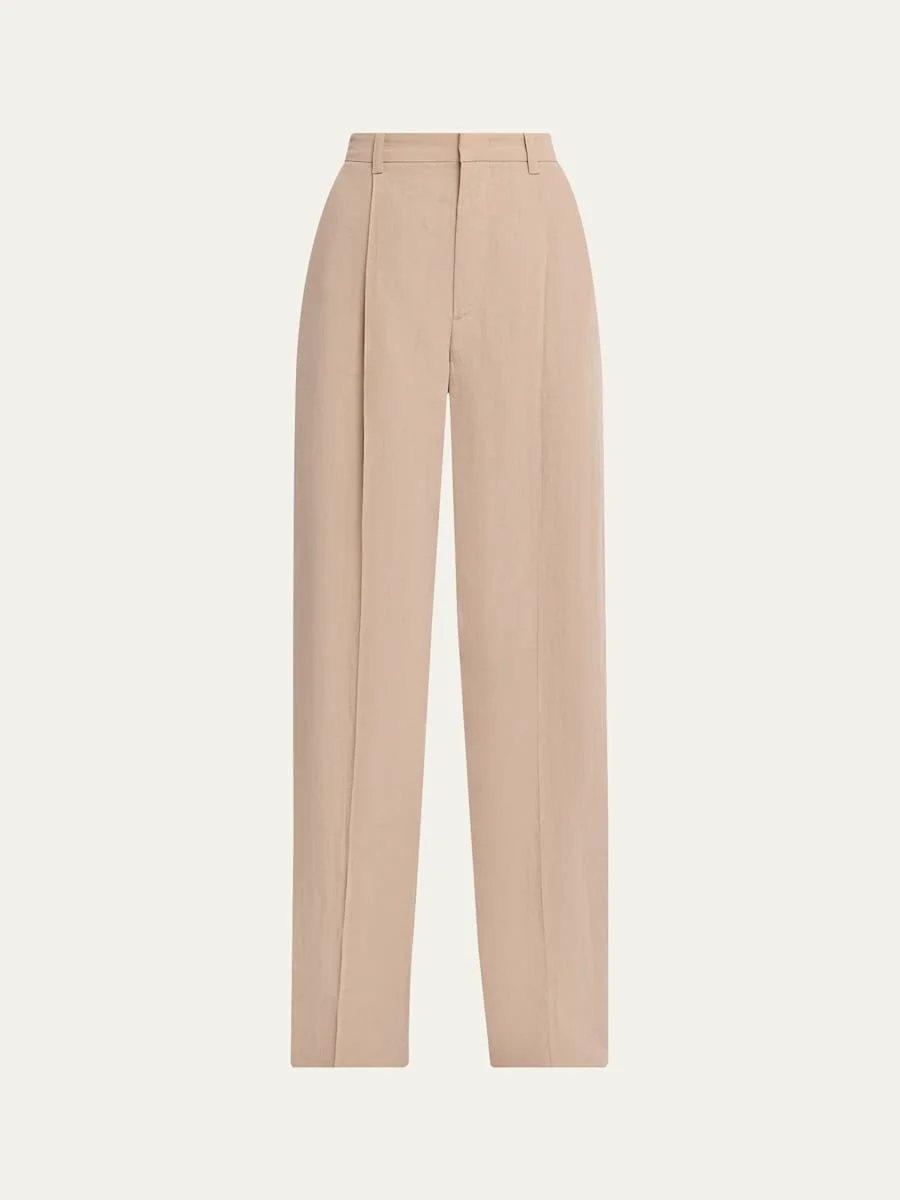 Pleated High-Rise Pants - 1