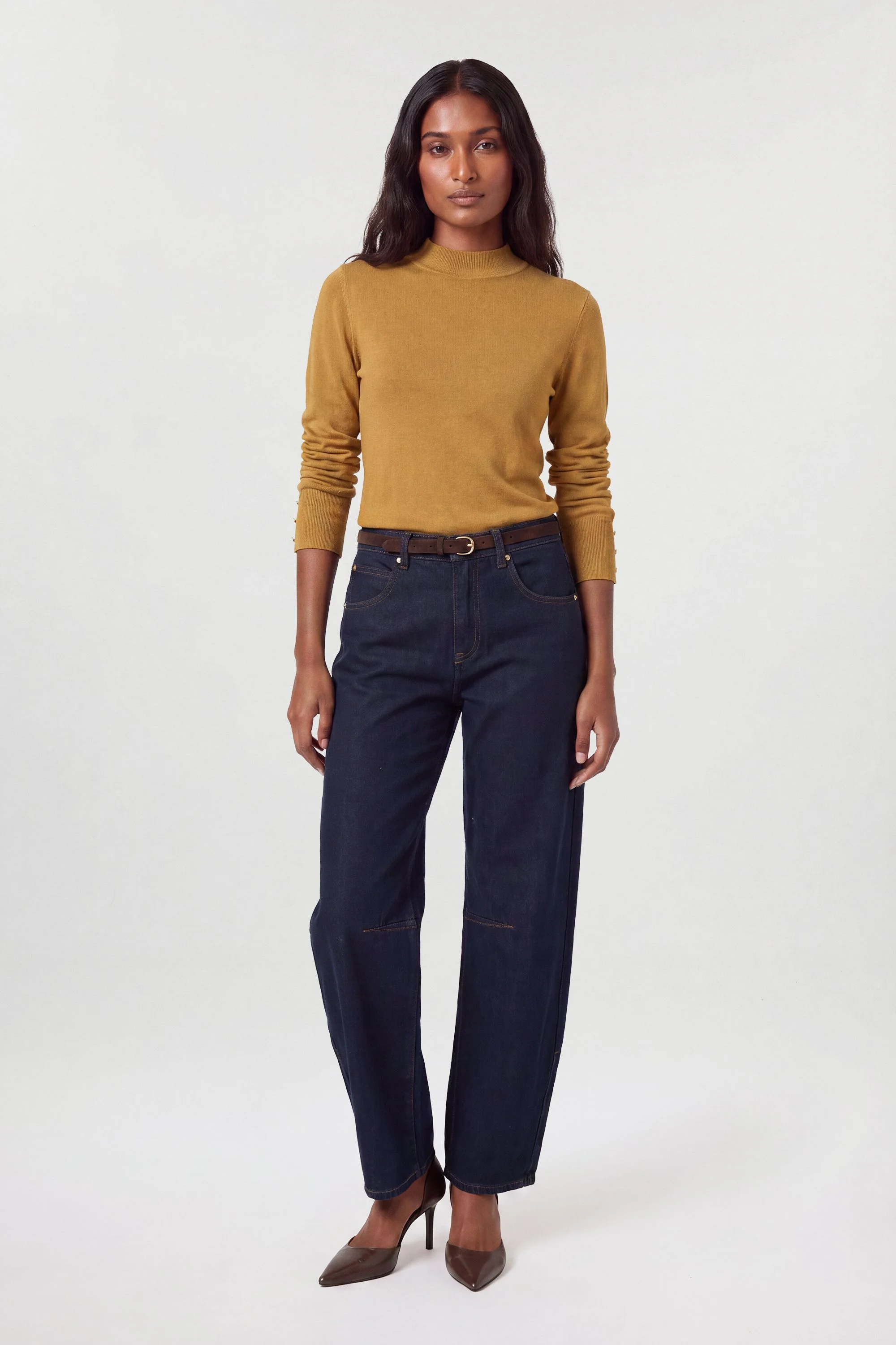 Forever Viscose Blend Knitted High Neck Jumper - 1