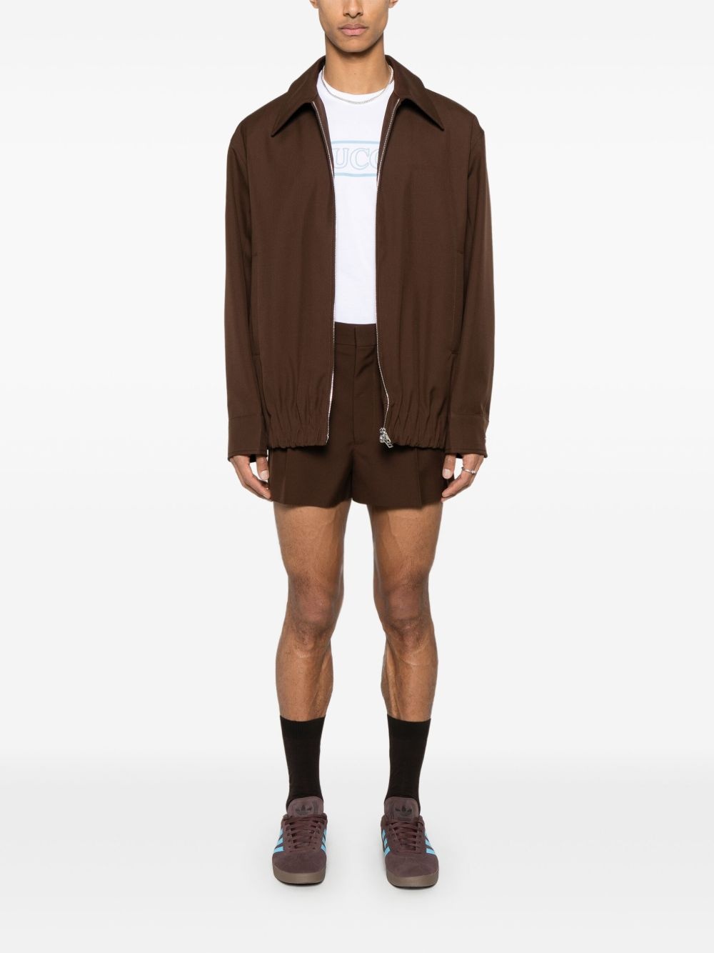 embossed wool jacket - 2