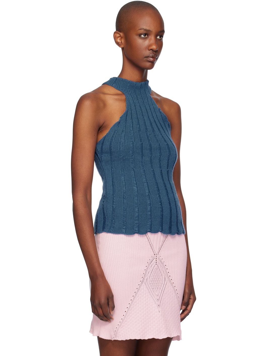 Blue Lily Halter Neck Tank Top - 2