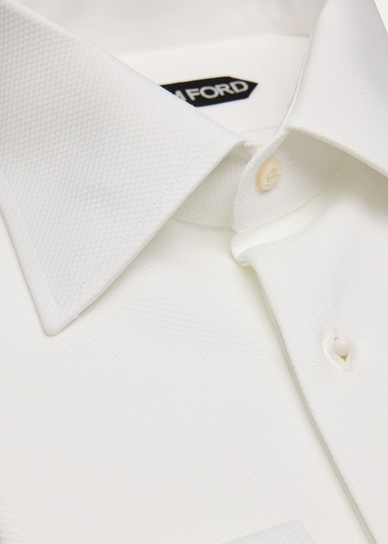 TOM FORD Men's Poplin Piquet French Cuff Dress Shirt outlook