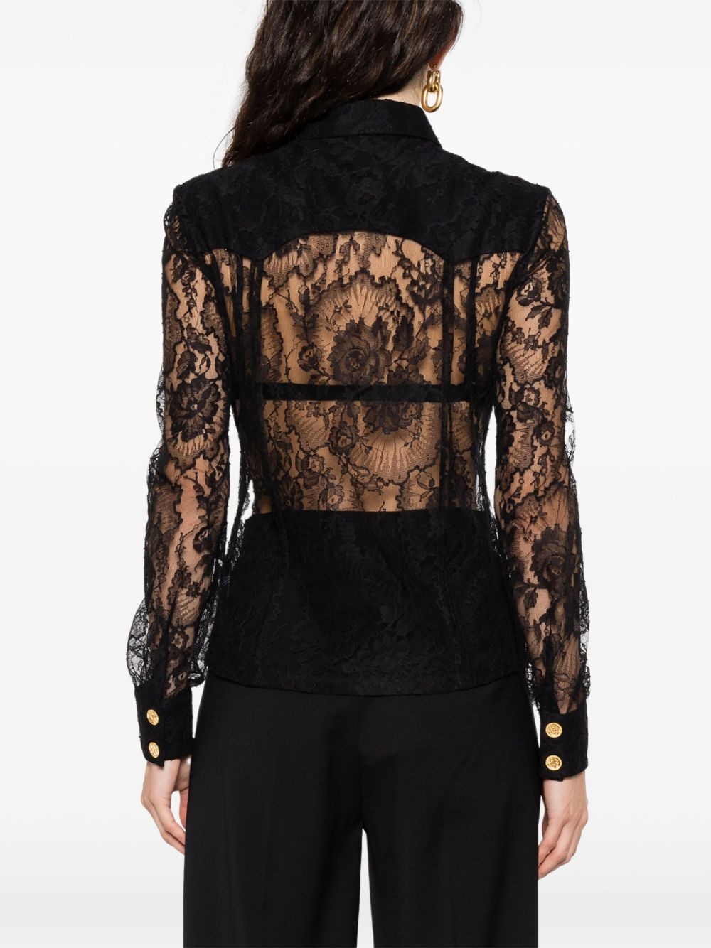 embroidered-lace shirt - 4