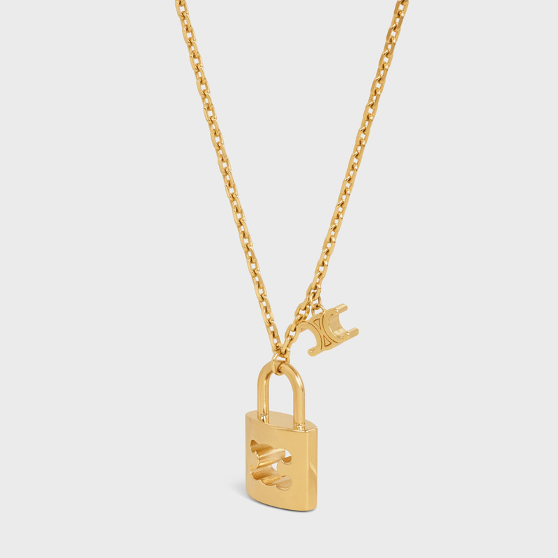 CELINE Triomphe Lock Large Necklace in Brass with Gold Finish outlook