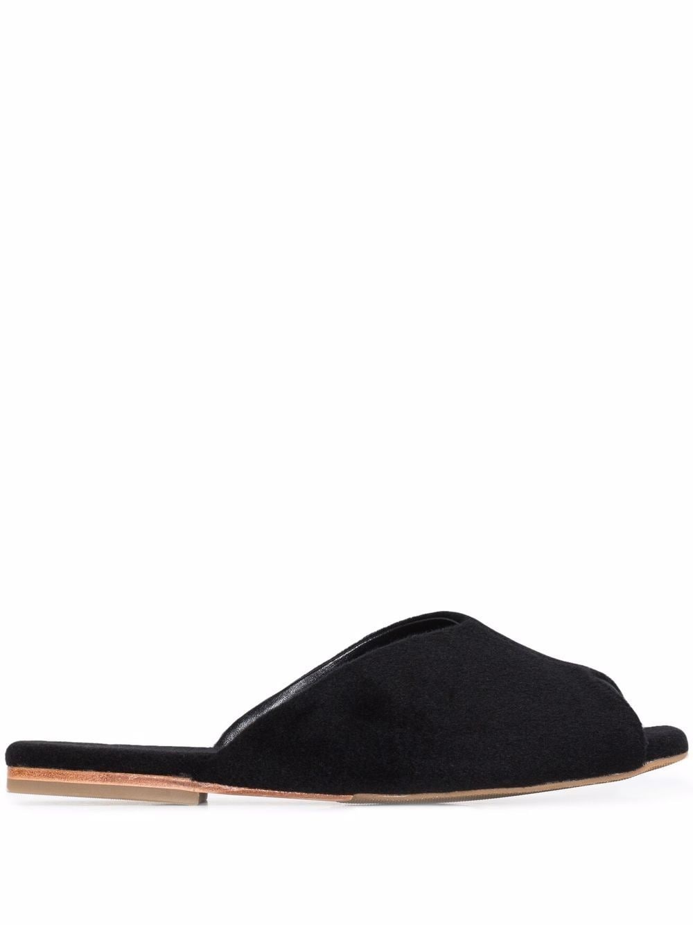 open-toe wool slippers - 1