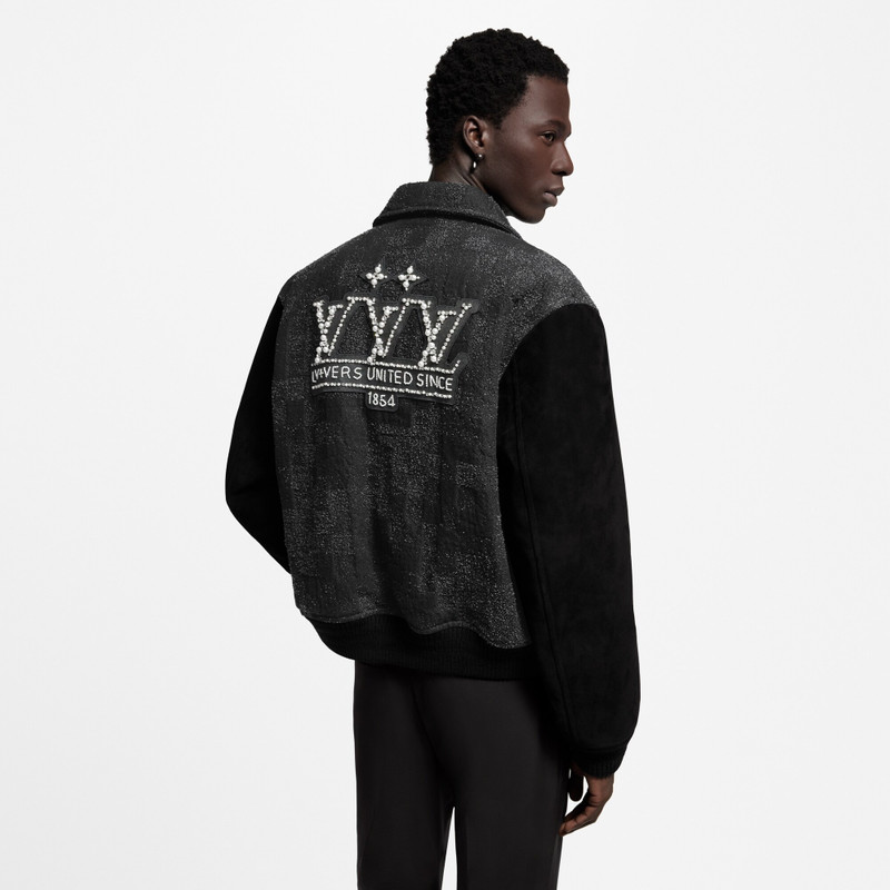 Mix Leather Varsity Blouson 5