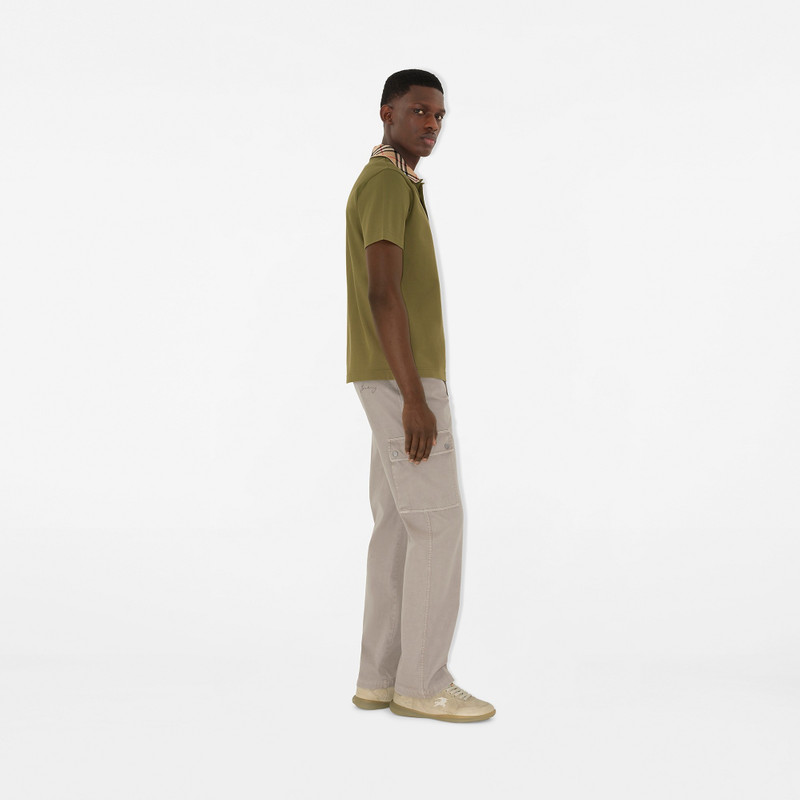 Check Collar Cotton Polo Shirt 3