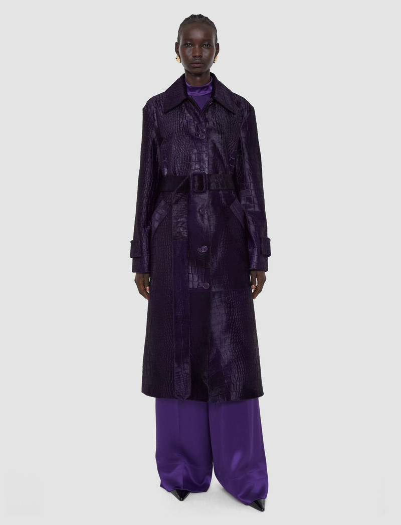 JOSEPH Auger Embossed Croc Leather Coat outlook