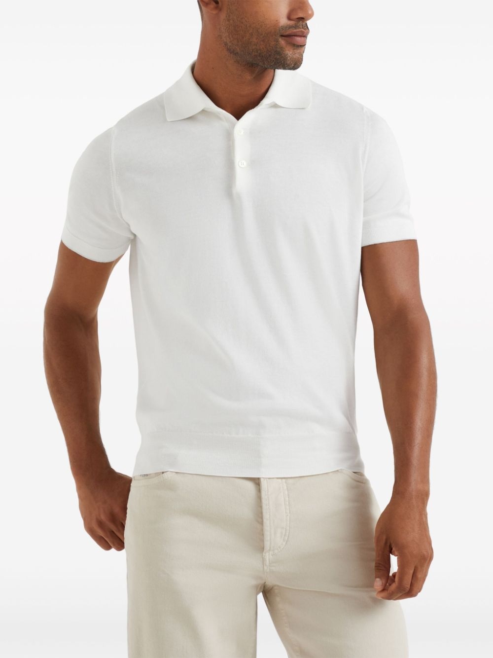 plain button polo shirt - 3