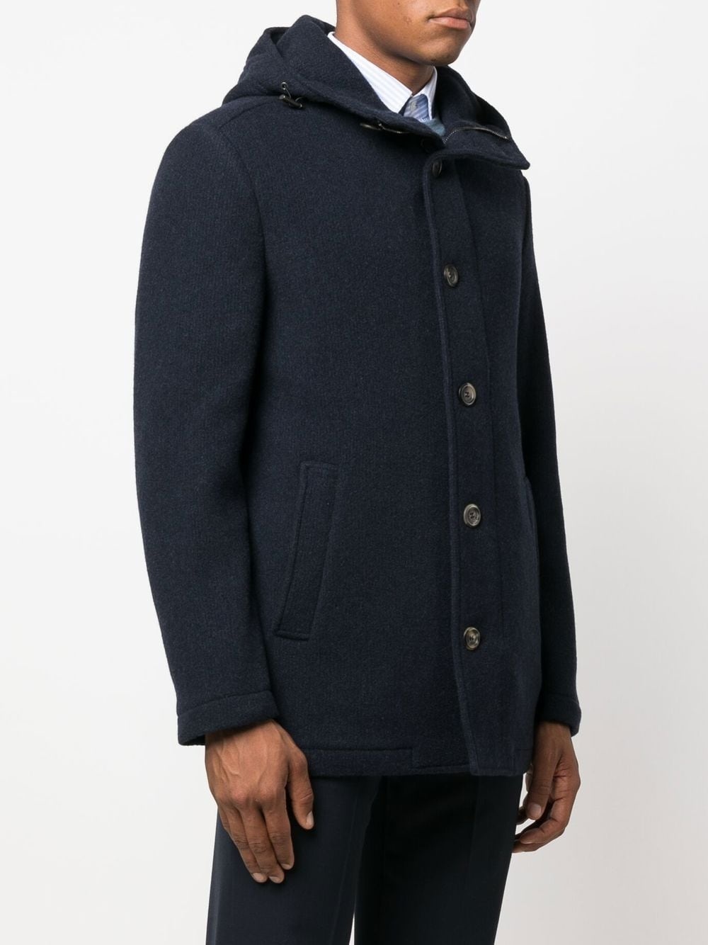 buttoned cashmere coat - 3