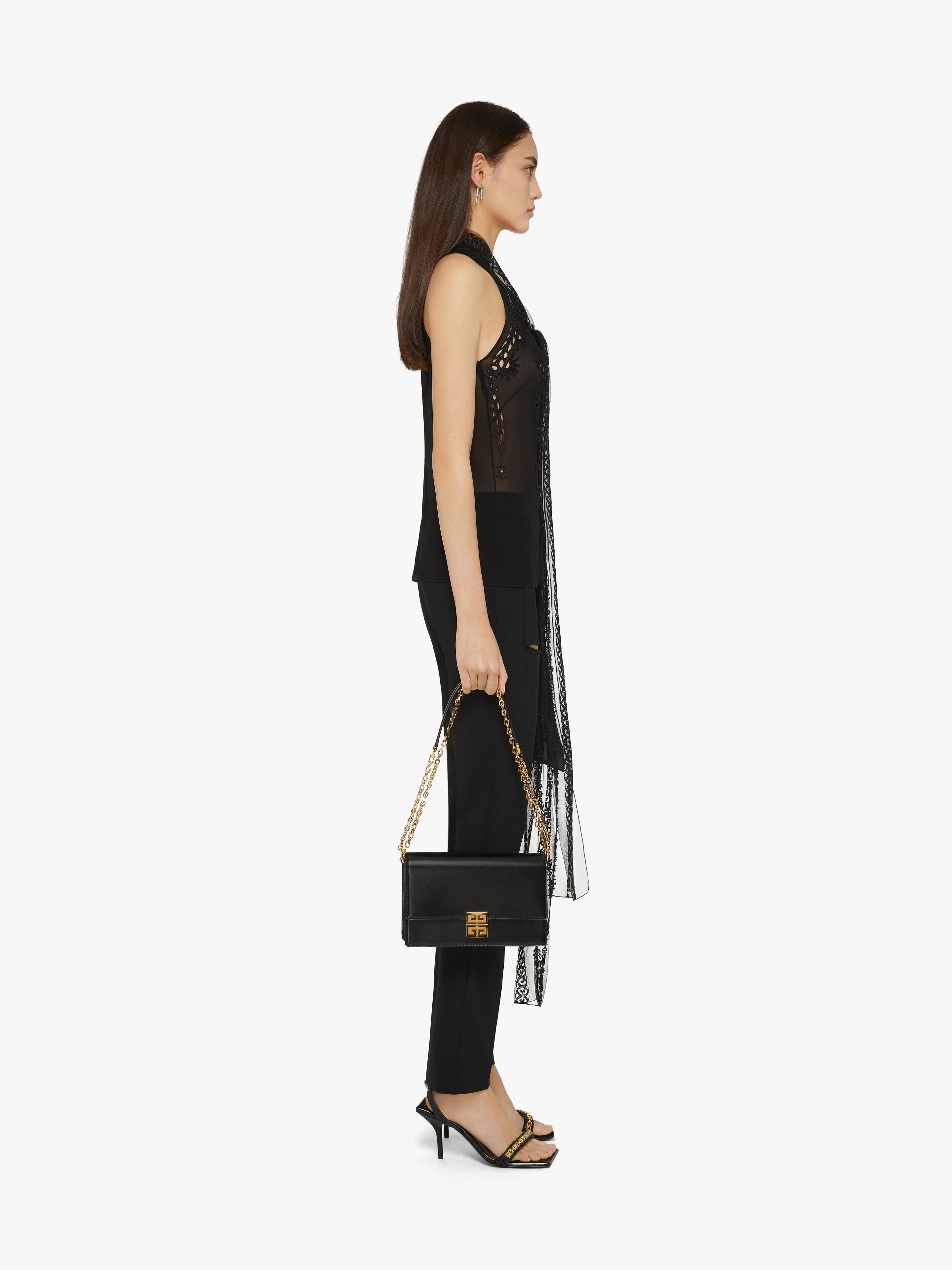 TOP IN EMBROIDERED SILK WITH ASCOT TIE - 3