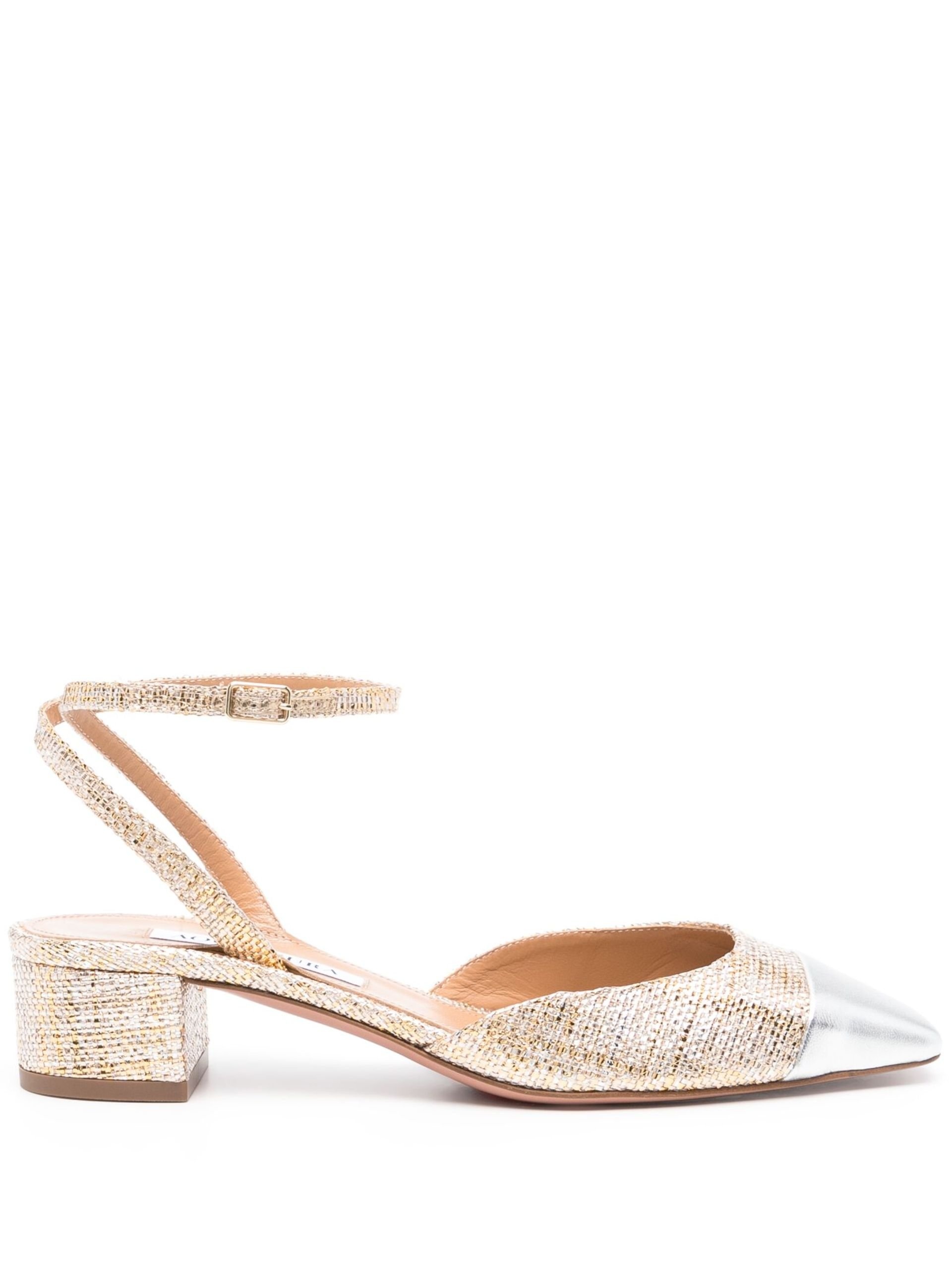 Gold-Tone 35 Woven Metallic Pumps - 1