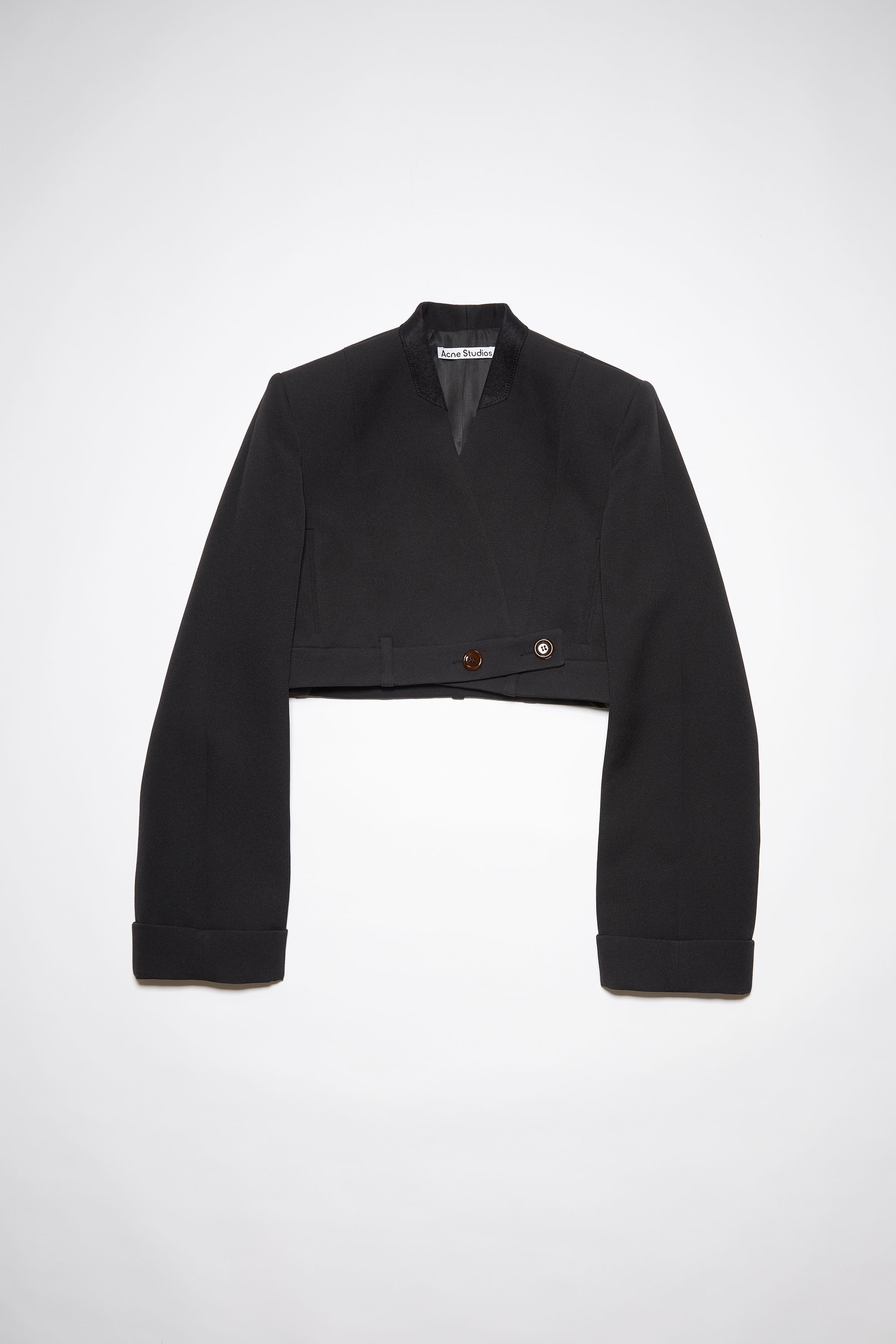 Cropped suit jacket - Black - 7