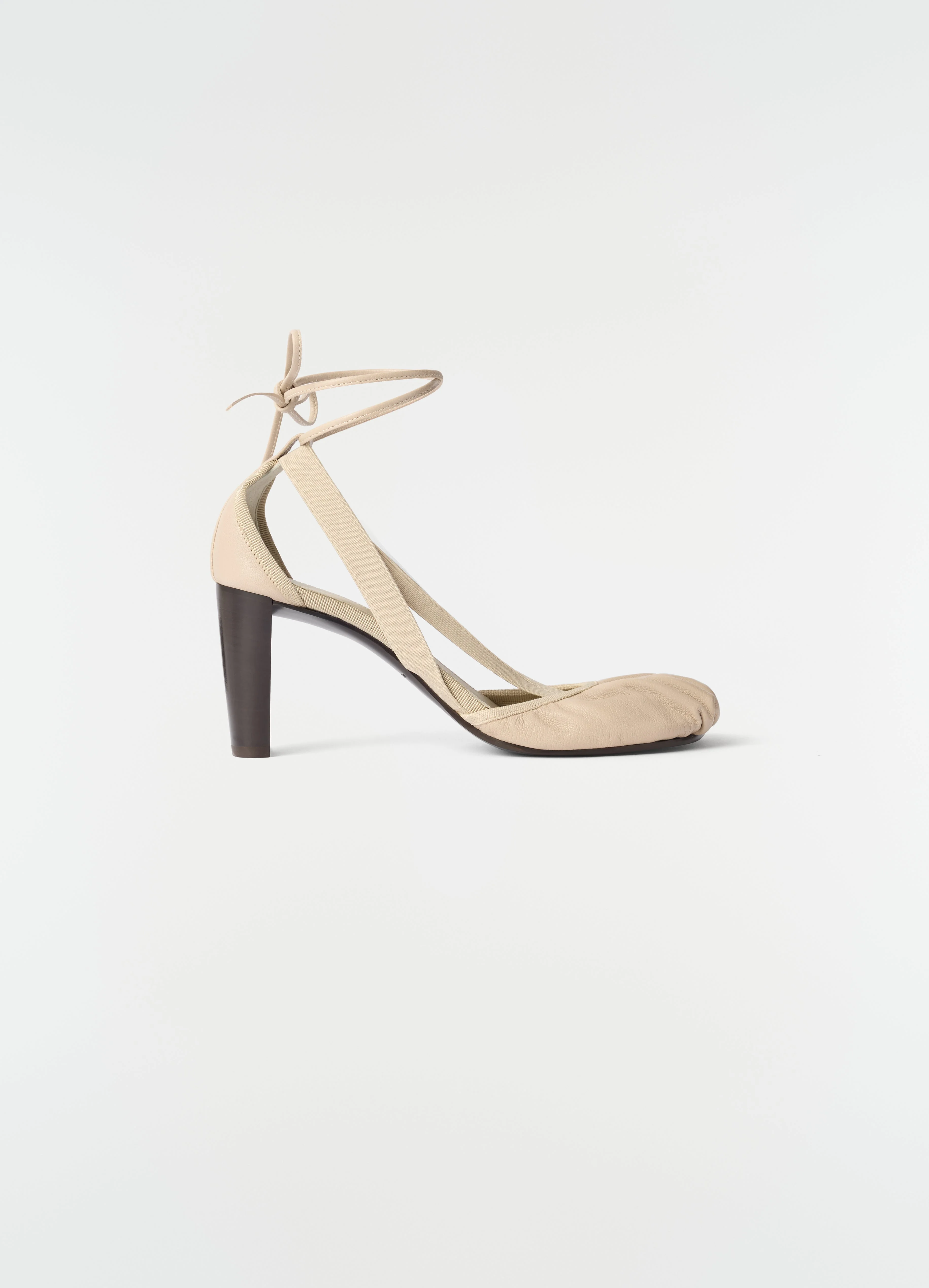80 MM PEDILLE HEELED BALLERINAS IN GOAT LEATHER - 1