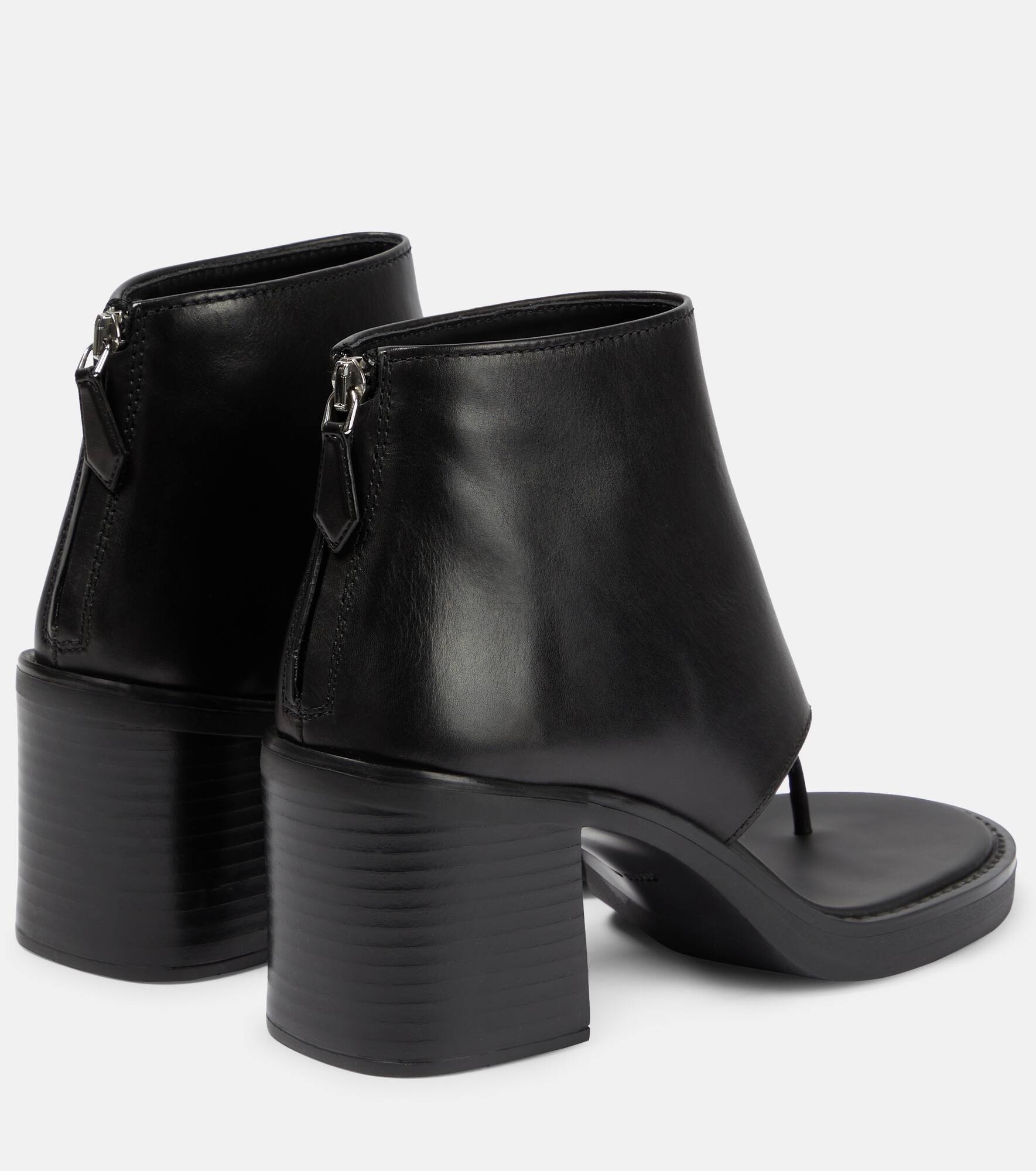 Thong leather ankle sandals - 3
