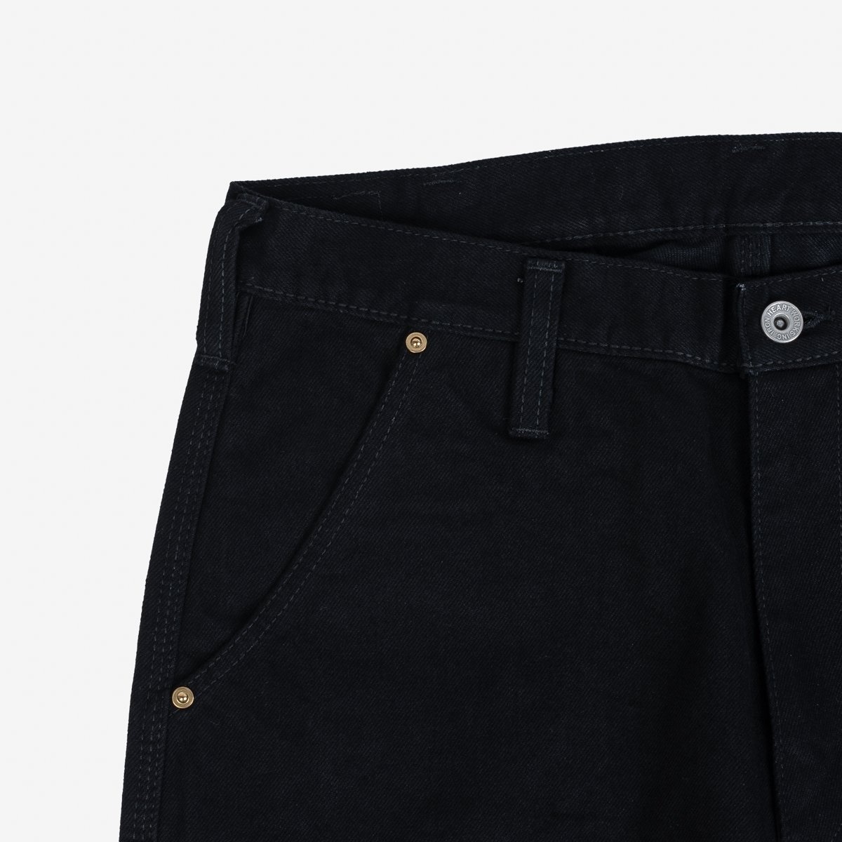 IHDR-502bb 14oz Selvedge Denim Cargo Pants - Black/Black - 7