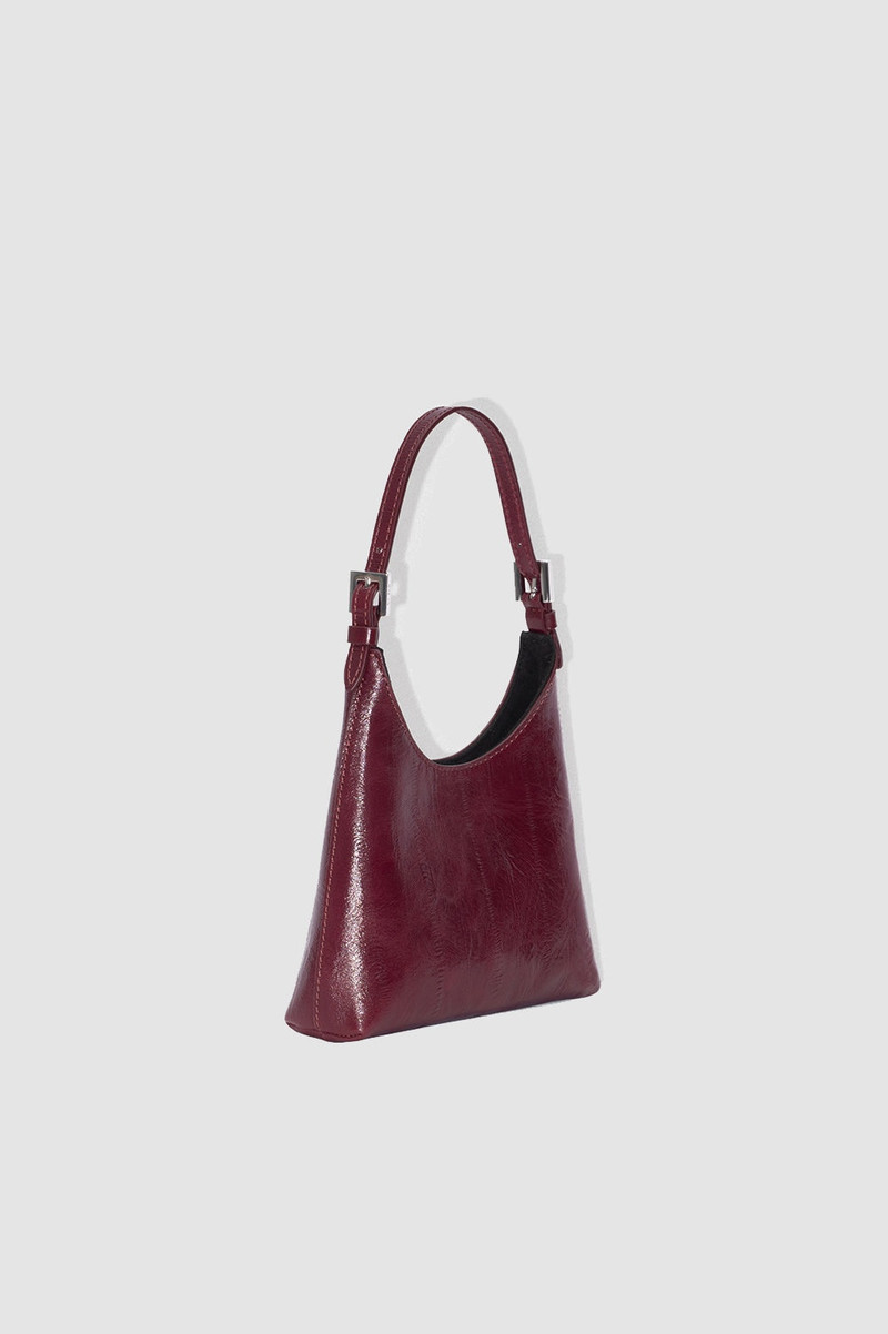 BY FAR BABY CAMRYN SOUR CHERRY EEL EMBOSSED LEATHER TOP-HANDLE BAG outlook