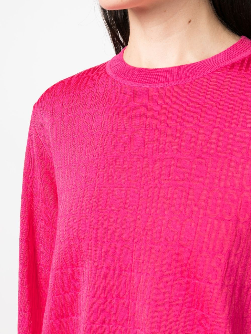 logo-jacquard wool jumper - 5