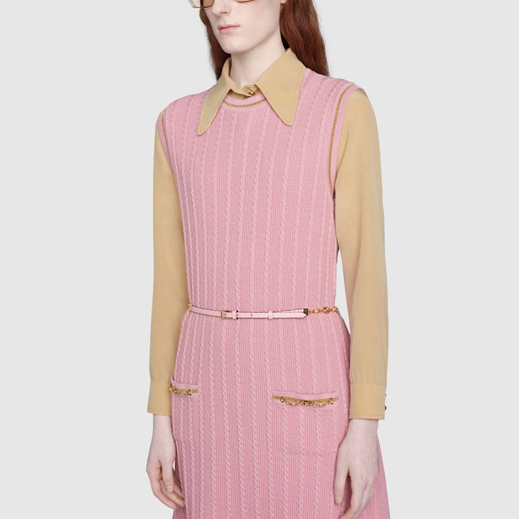 (WMNS) Gucci Boundless Overture Series GG Sleeveless Dress Pink 658350-XKBVO-6167 - 4