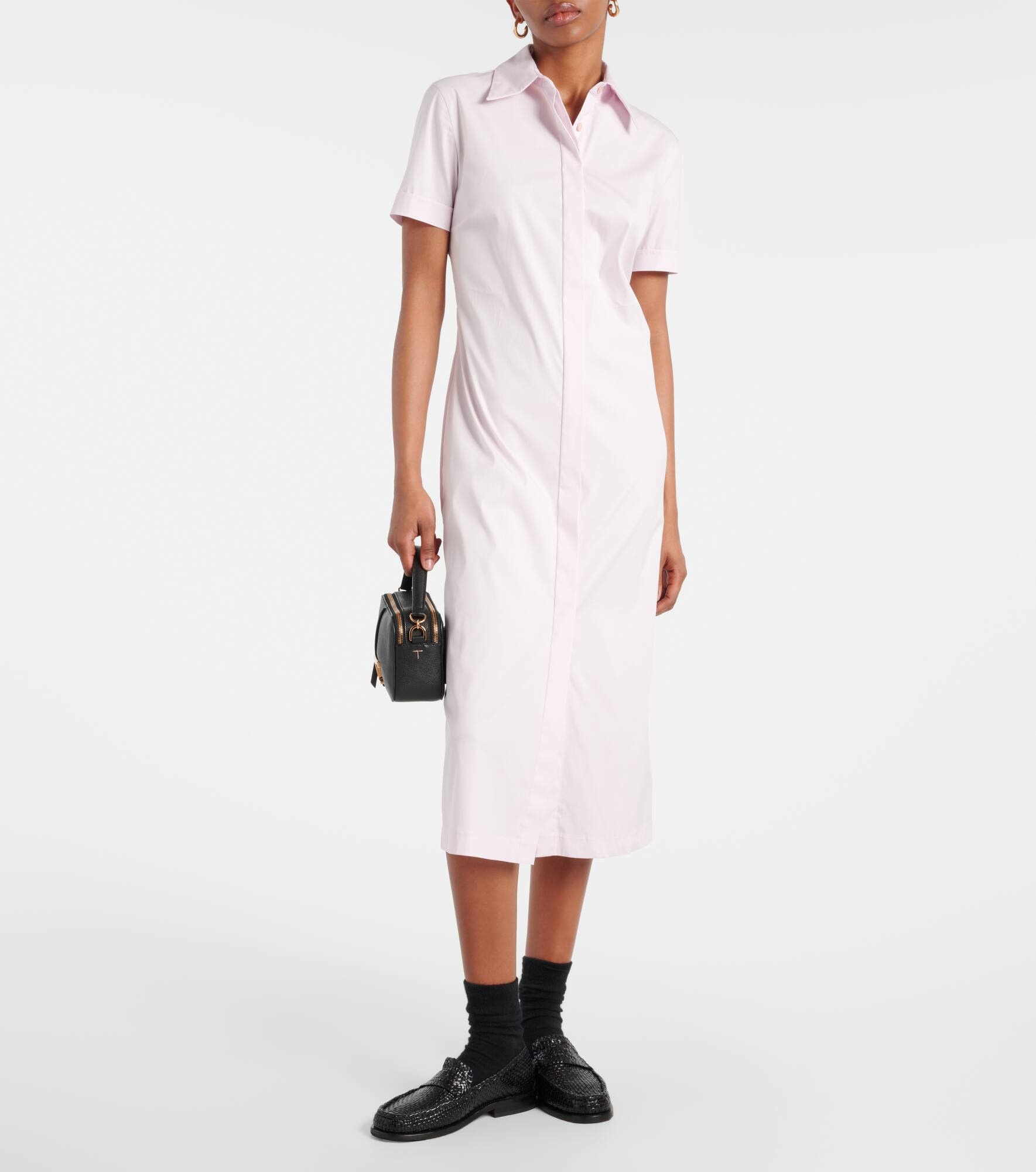 Cotton-blend shirt dress - 7