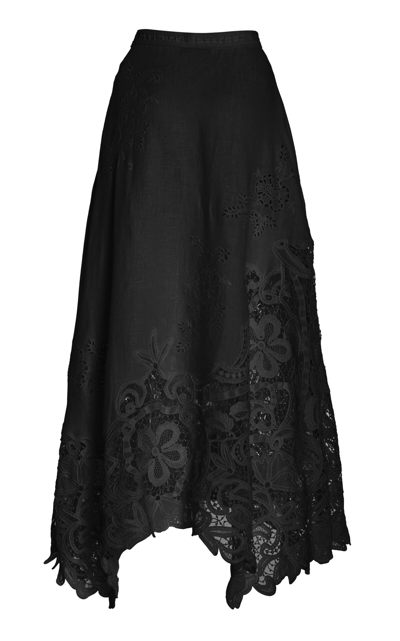 Rae Embroidered Linen Maxi Skirt black - 2