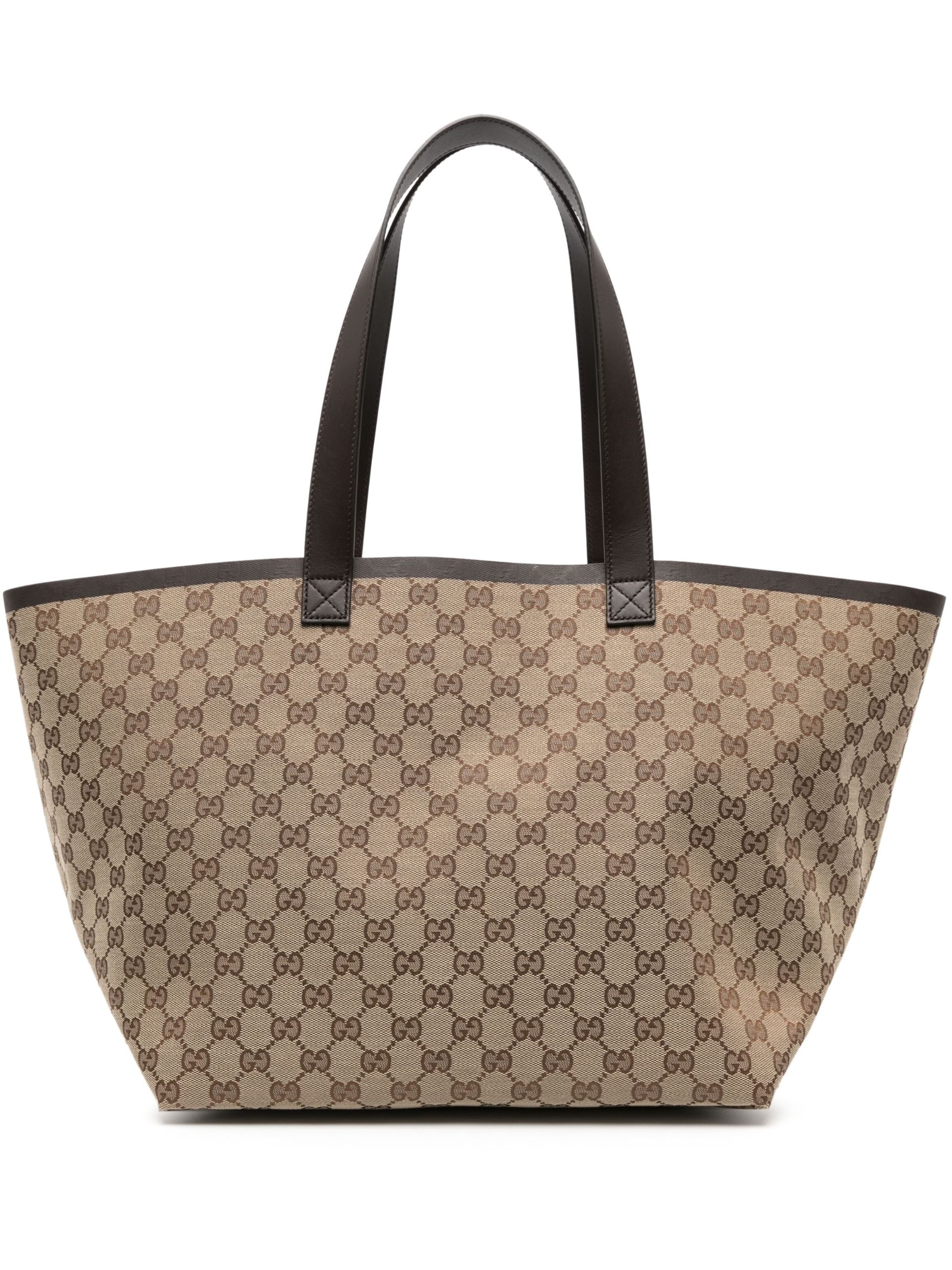 Beige Classic GG Canvas Tote Bag - 1