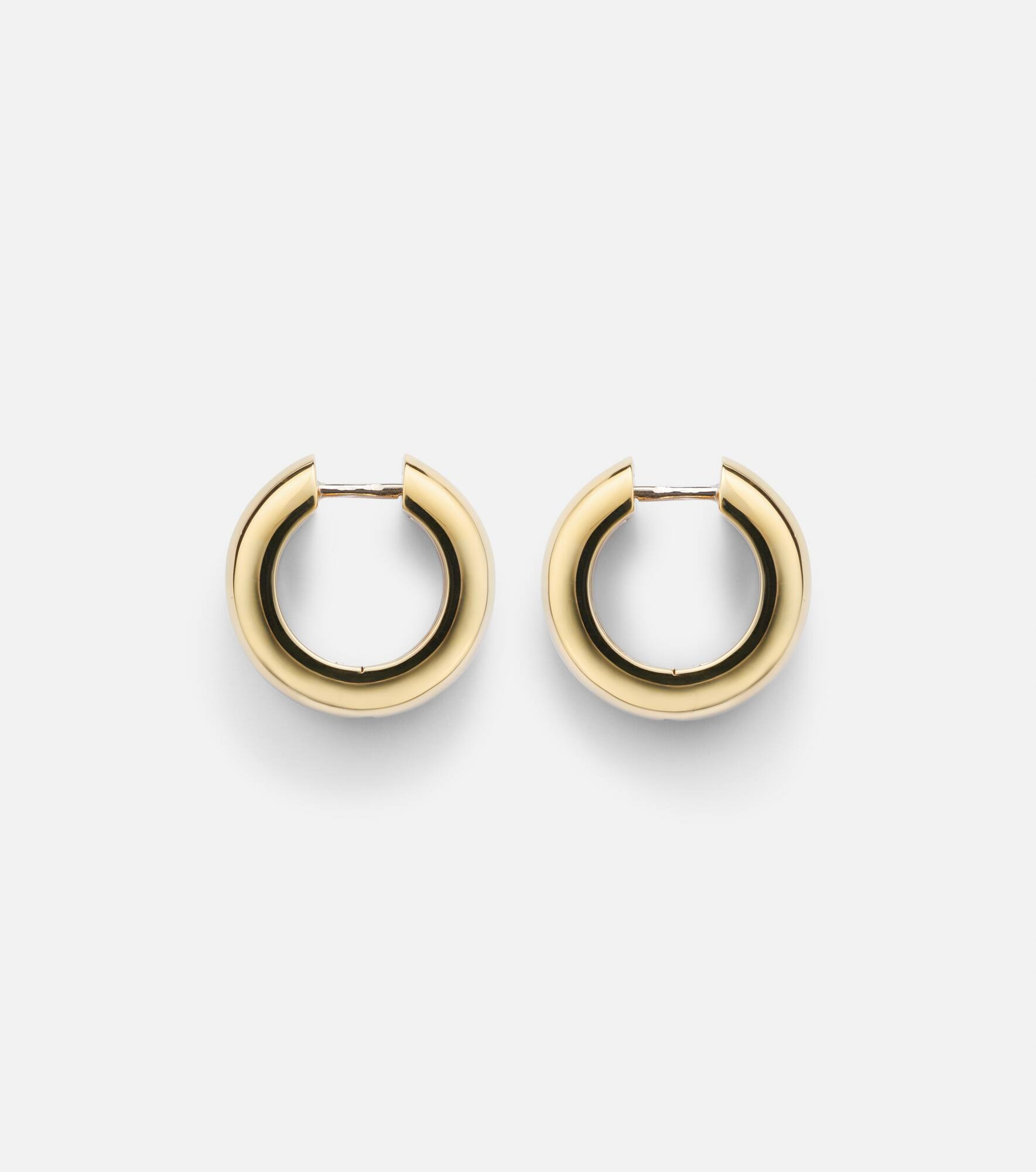 9kt white and yellow gold hoop earrings with diamonds - 4
