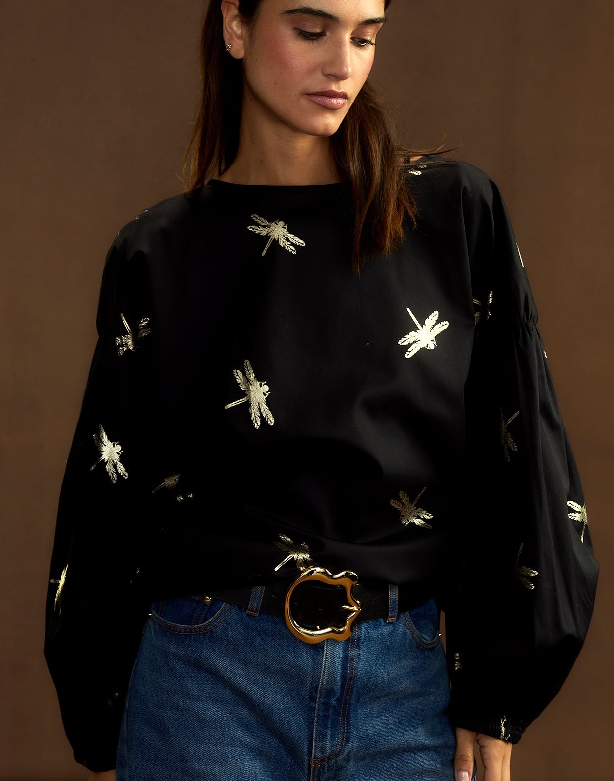 Geneva Gold Foil Blouse - 3