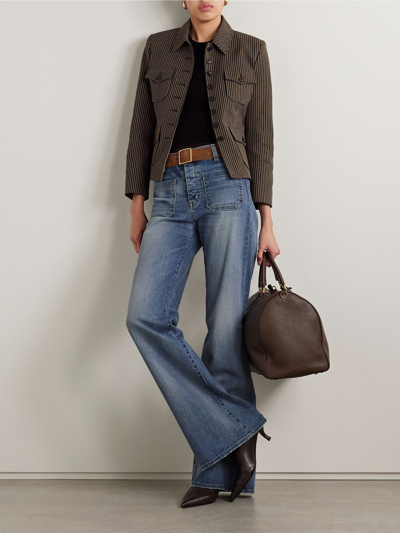 NILI LOTAN Florence distressed high-rise flared jeans Mid denim outlook