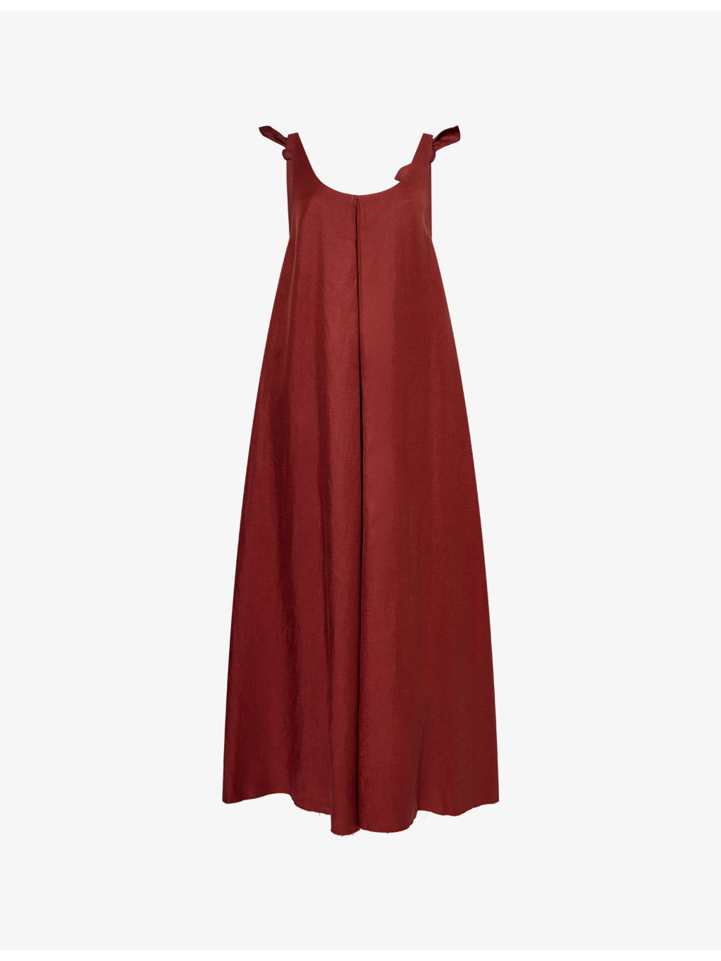 Aras Relaxed-Fit Bow Linen-And-Silk Midi Dress - 1