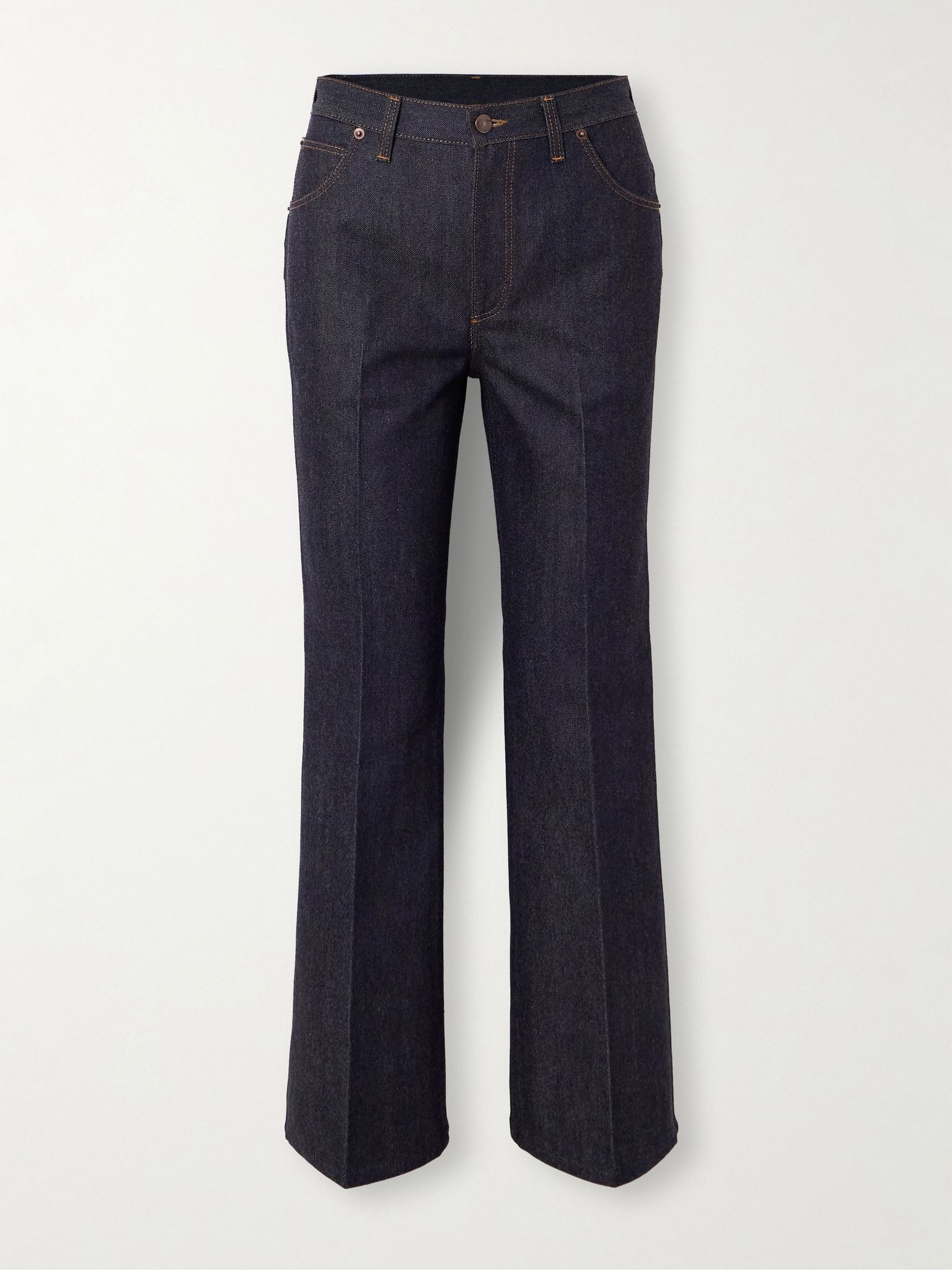 Faron cotton and cashmere-blend denim bootcut jeans Mid denim - 1