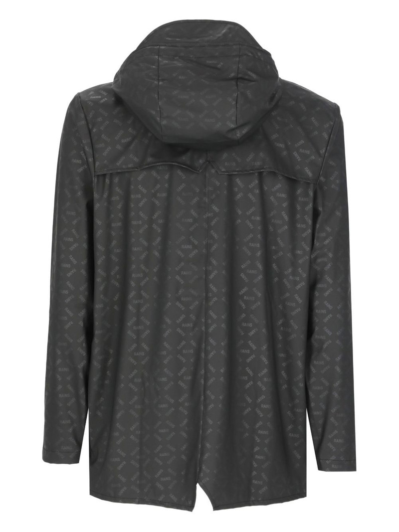 RAINS logo-pattern hooded jacket outlook
