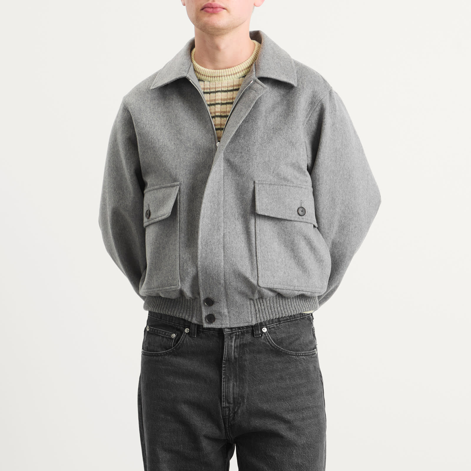 Auralee Cashmere Moleskin Zip Blouson - 2