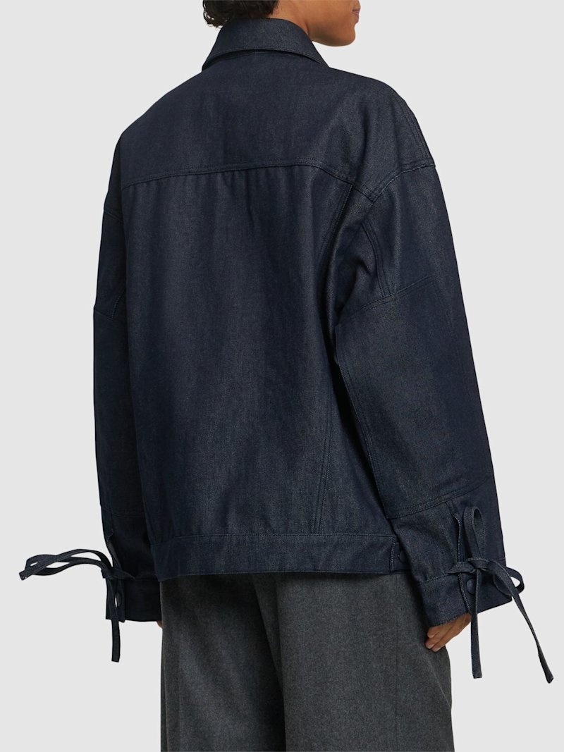 Olga lace-up cotton denim jacket - 3
