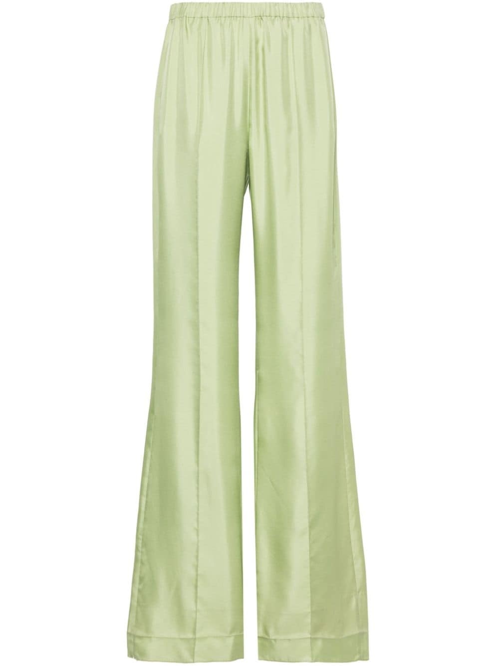 wide-legged silk trousers - 1