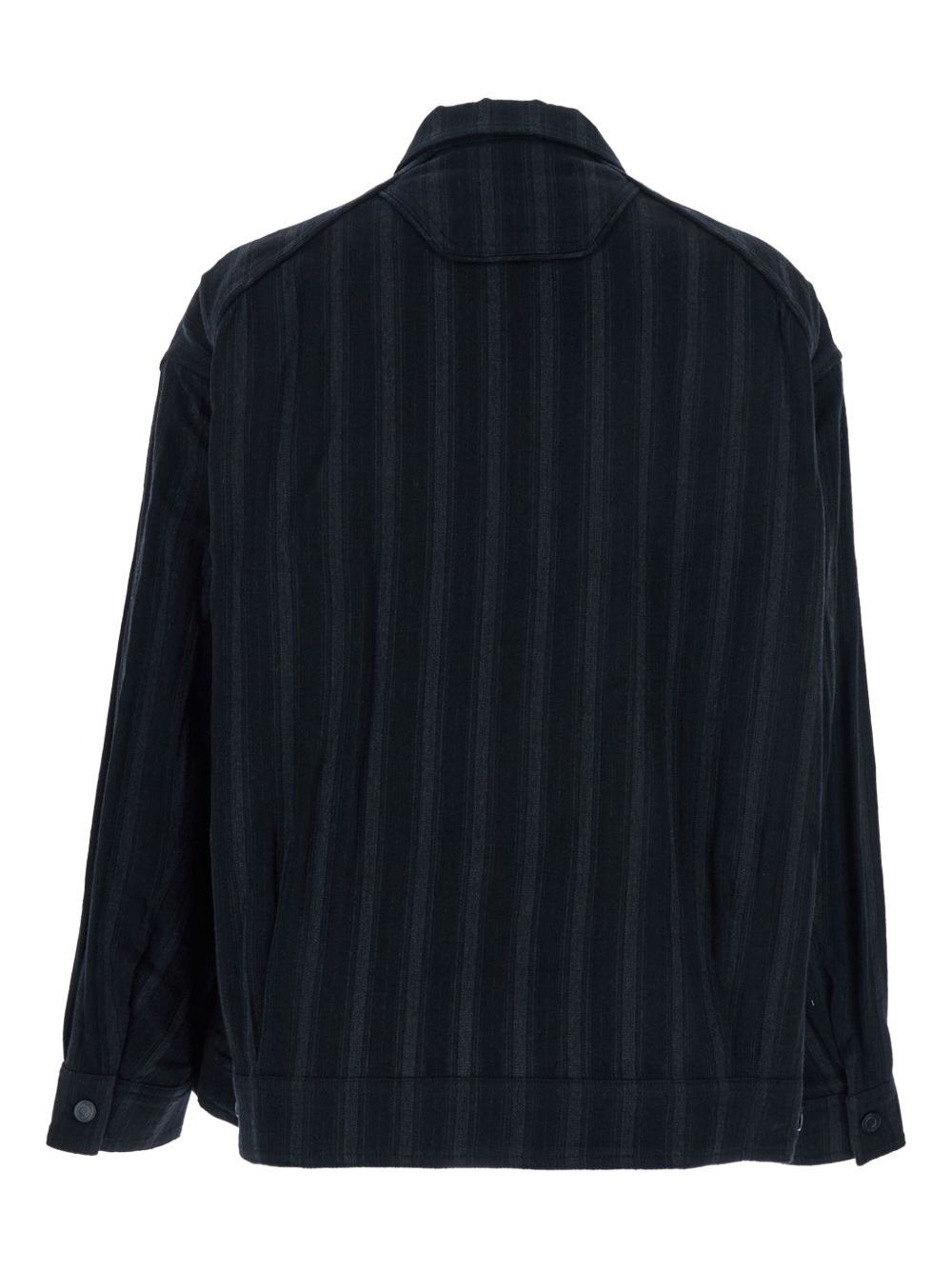 striped zip-front shirt - 2