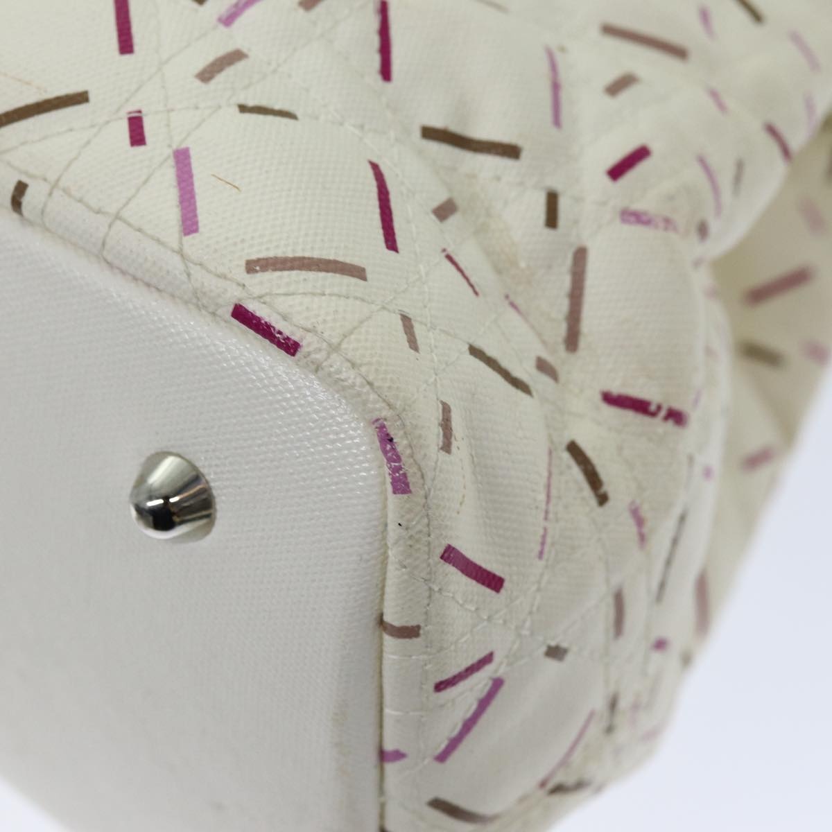 DIOR Lady Dior Canage Tote Bag Coated Canvas White - 12