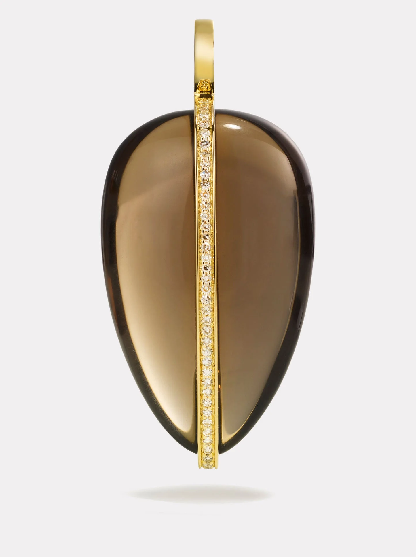 XL Diamond Pebble Pendant | Smokey Quartz - 1