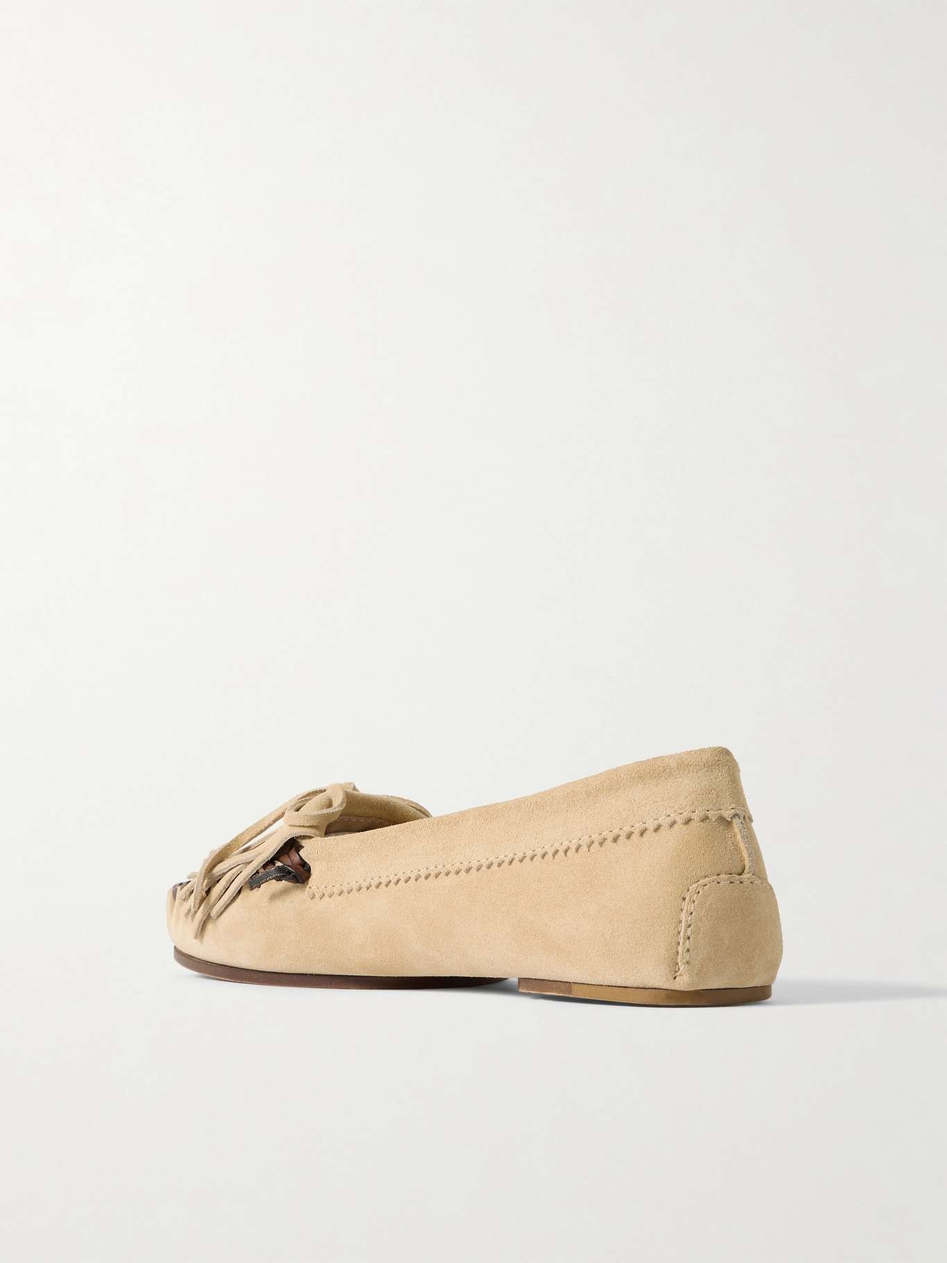Indiana fringed suede loafers Ecru - 3
