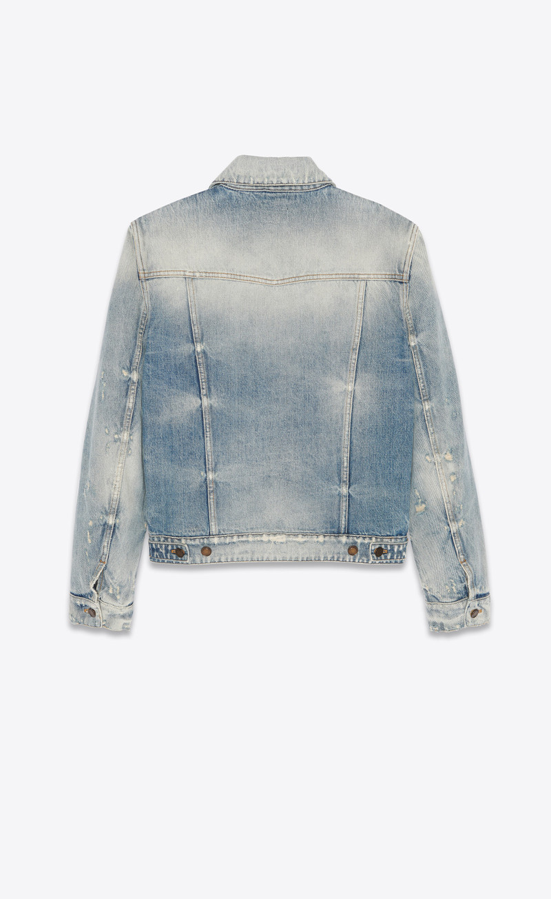 SAINT LAURENT boyfriend jacket in hilton sky blue denim outlook