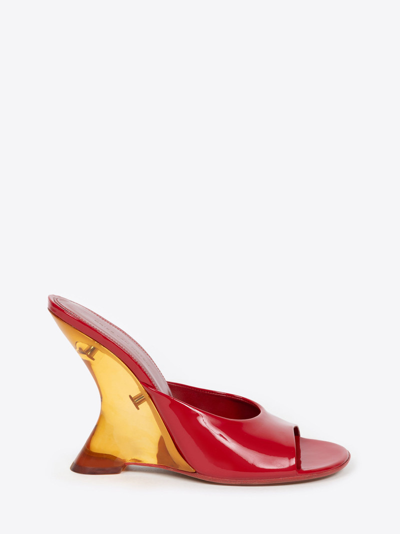 OPEN-TOE LEATHER MULES - 1