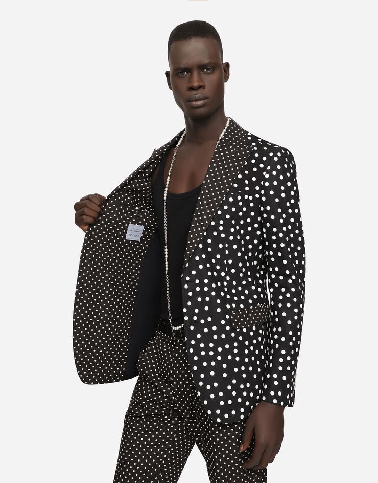 Cotton Taormina-fit suit with polka-dot print - 6