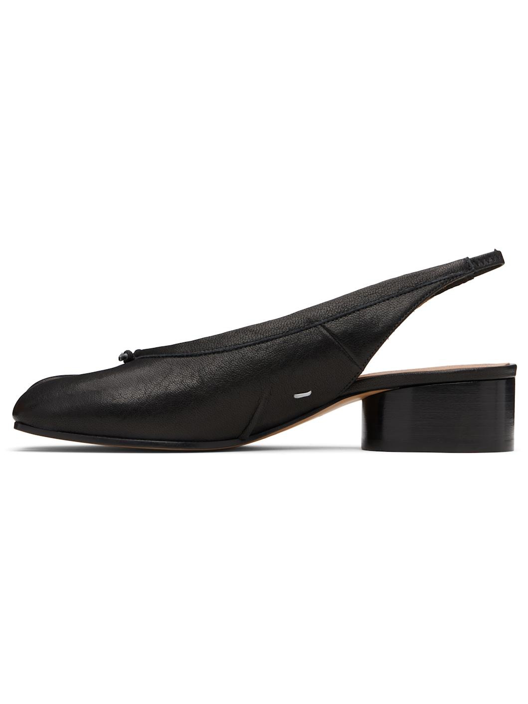 Black Tabi New Ballerina Slingback Heels - 3