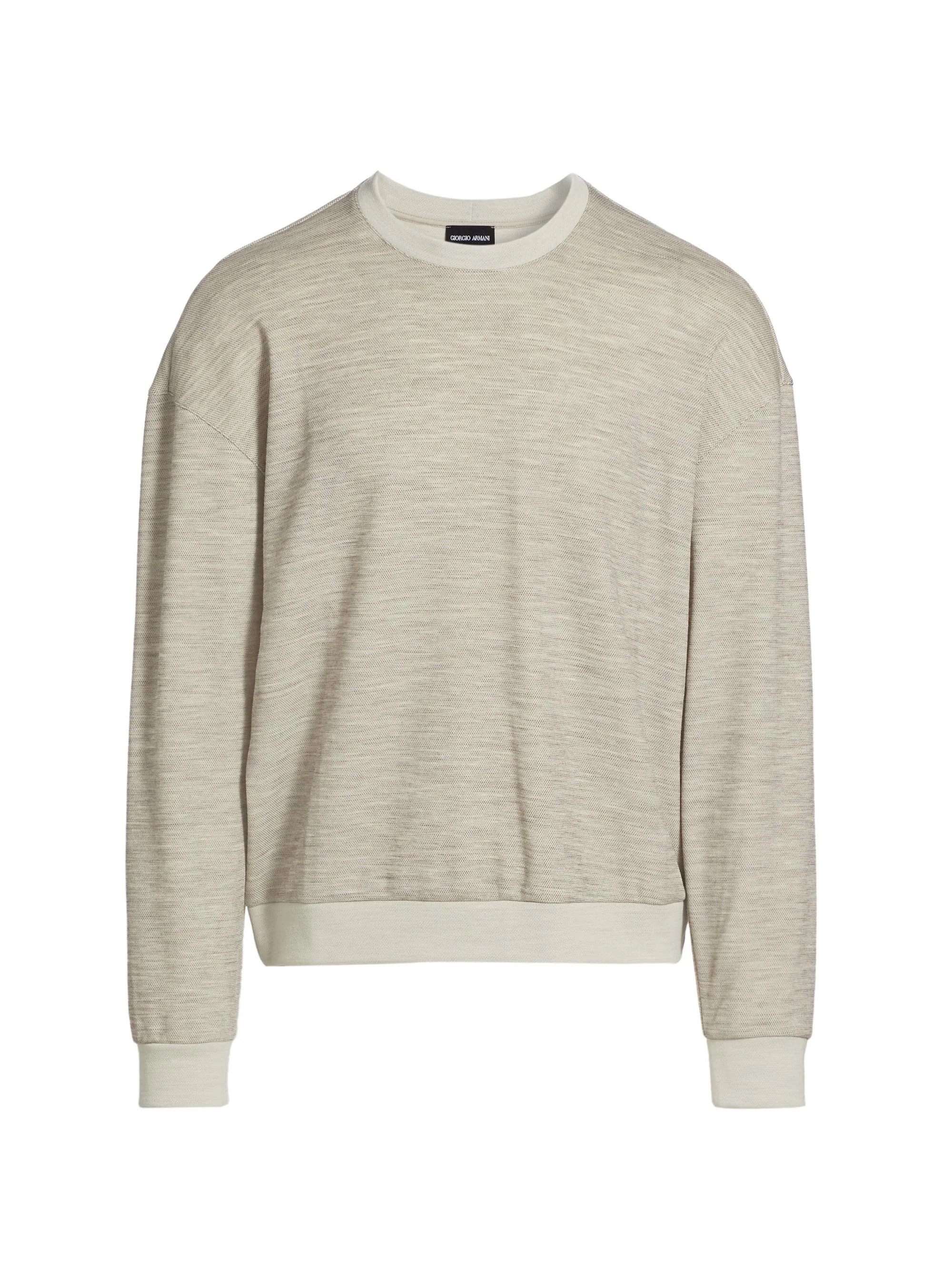 Men's Wool Jersey Crewneck Sweater - Tan - 1