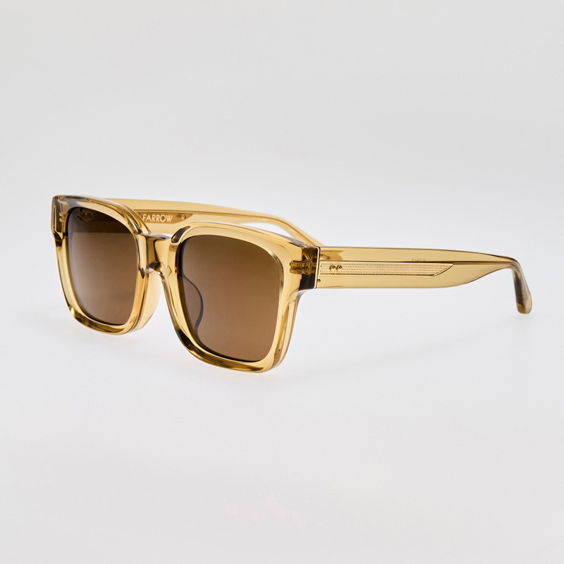 LINDA FARROW Nathan Sunglasses in Khaki outlook