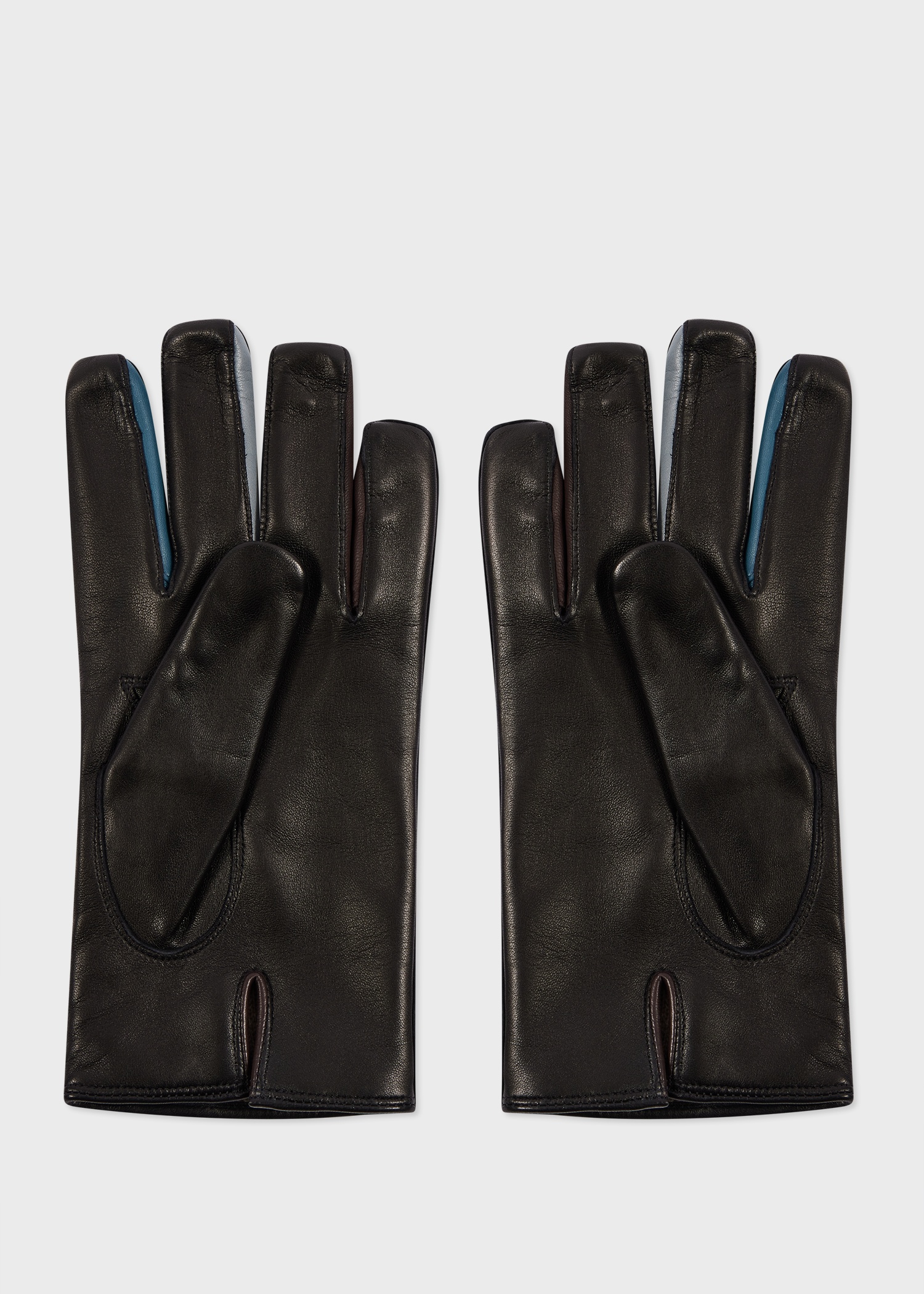 Black Leather 'Concertina' Gloves - 2