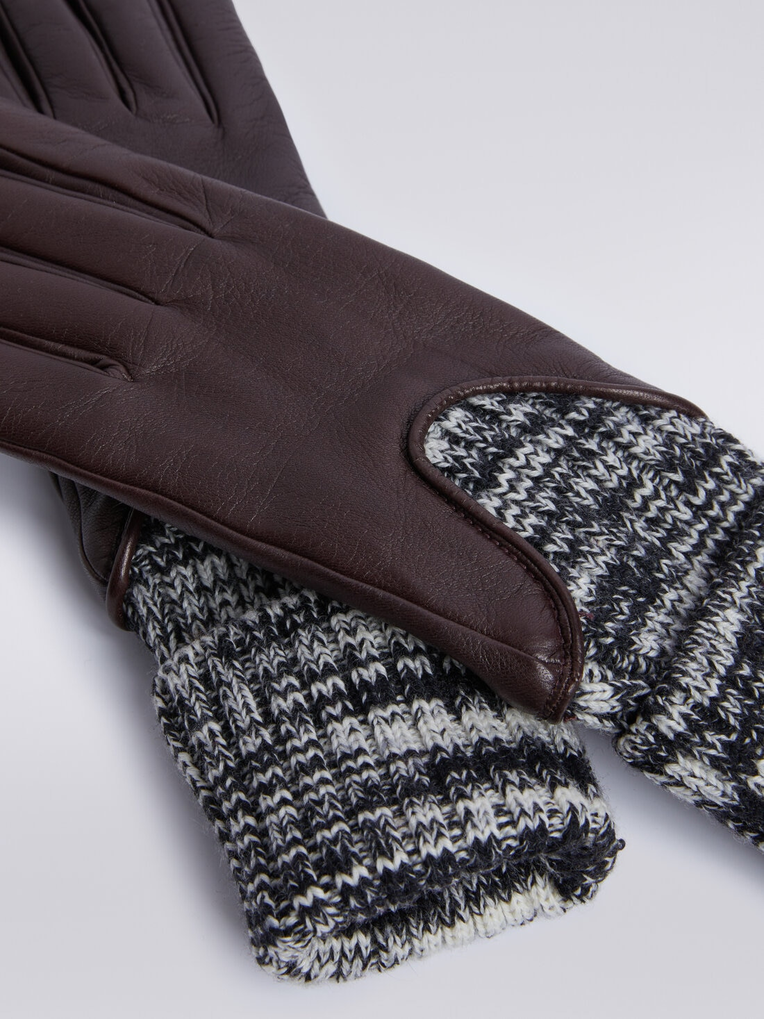 Leather and wool gloves - 2